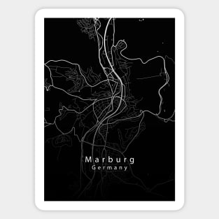 Marburg Germany City Map dark Sticker